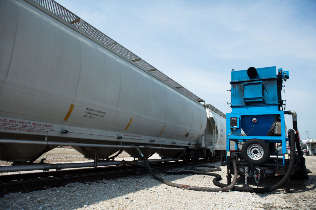 Train on tracks at Castlen Steel